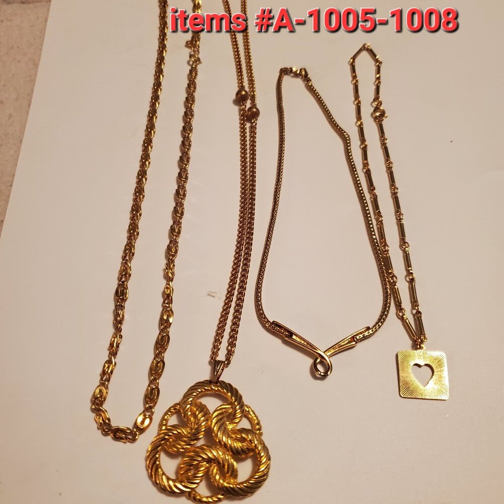 4 Gold Necklaces, items #A - 1005-1008, wt. 97 grams